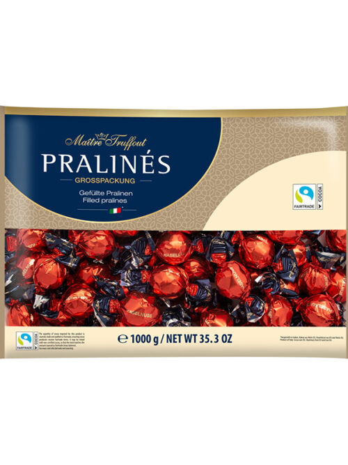 Pralinen Rot/Gold Milchschokolade mit Haselnuss