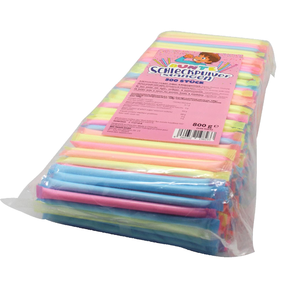 Bunte Schleckpulver Stangen