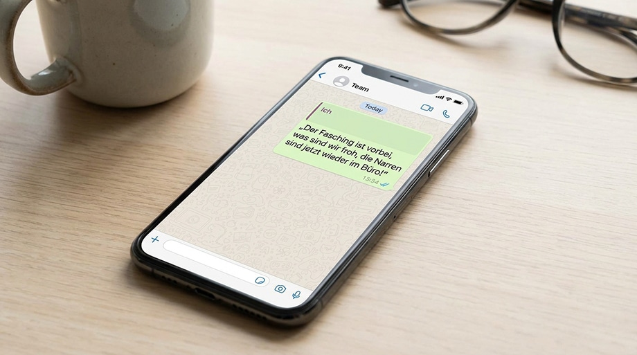 Faschingsspruch als WhatsApp-Nachricht