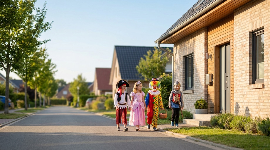 Verkleidete Kinder am Faschingsdienstag